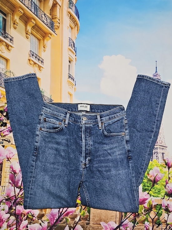Agolde Denim - Agolde Los Angeles Distressed Classic 5 Button Blue Denim Jeans Size 26